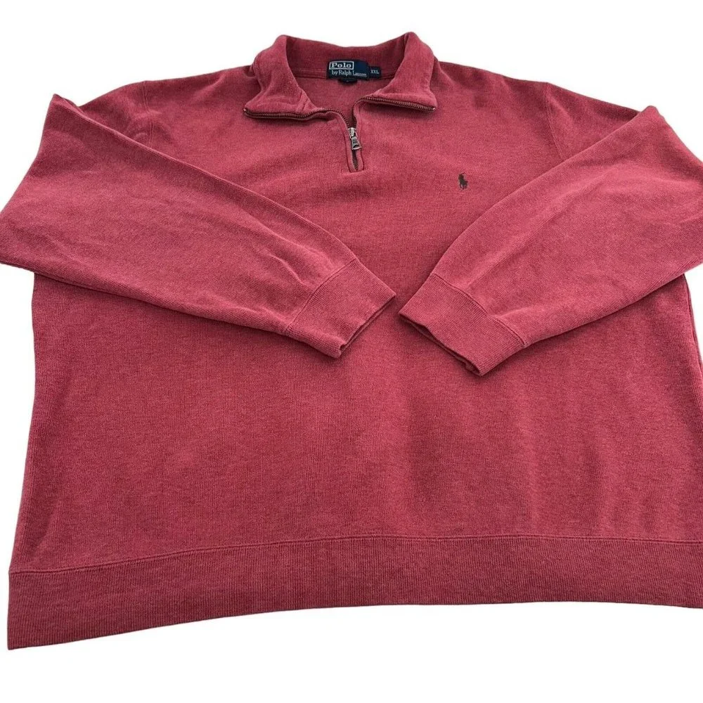 Polo by Ralph Lauren Men's Red Quarter-Zip Sweatshirt